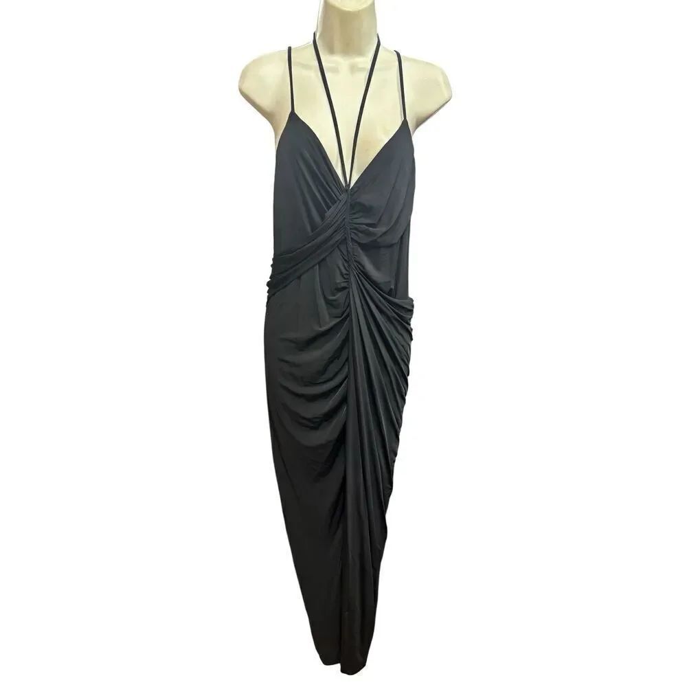 Jason Wu Collection MIDI Ruched Dress in Black NWT Size 10